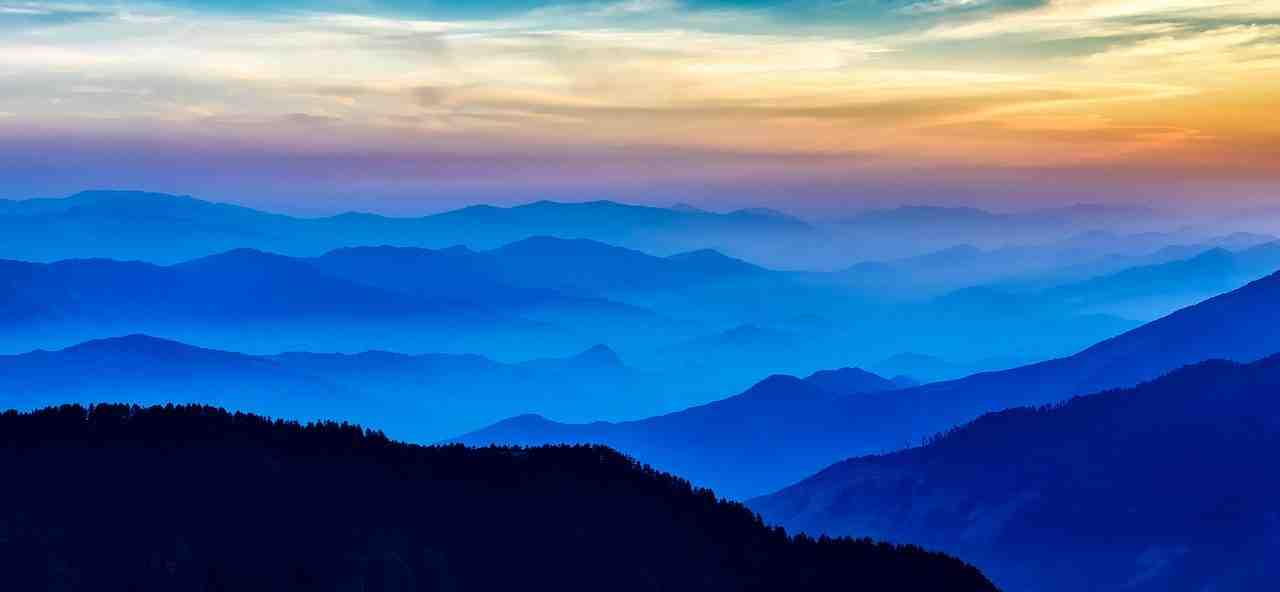 népal, lever du soleil, montagnes